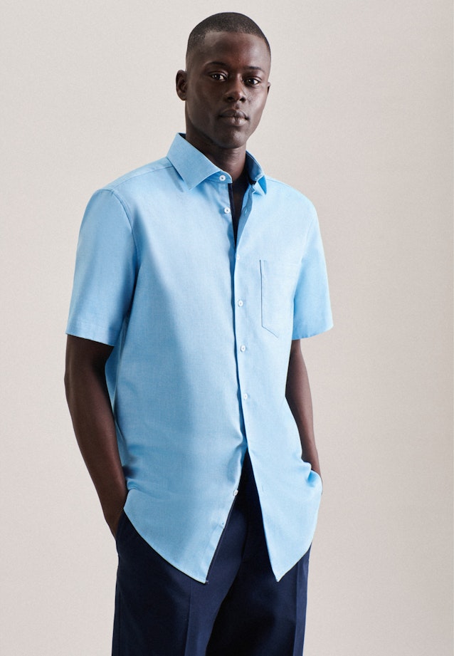 Chemise Business Regular Manche courte sans repassage in Turquoise |  Seidensticker Onlineshop