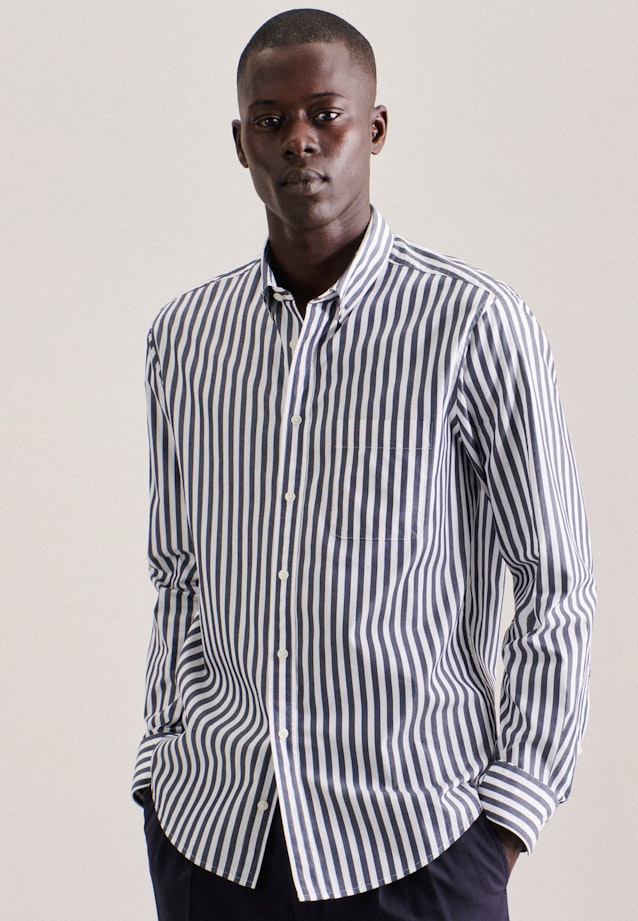 Regular Casual shirt Stripe in Dark Blue |  Seidensticker Onlineshop