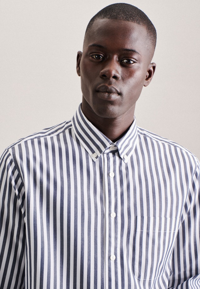 Regular Casual shirt Stripe in Dark Blue |  Seidensticker Onlineshop