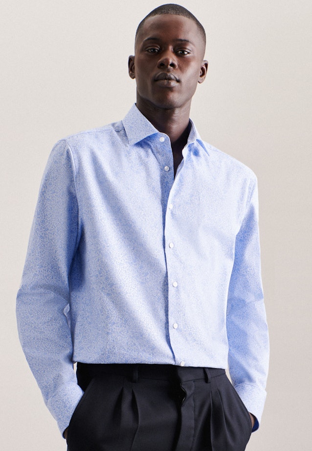 Regular Chemise d'affaires Imprimé in Bleu Clair |  Seidensticker Onlineshop