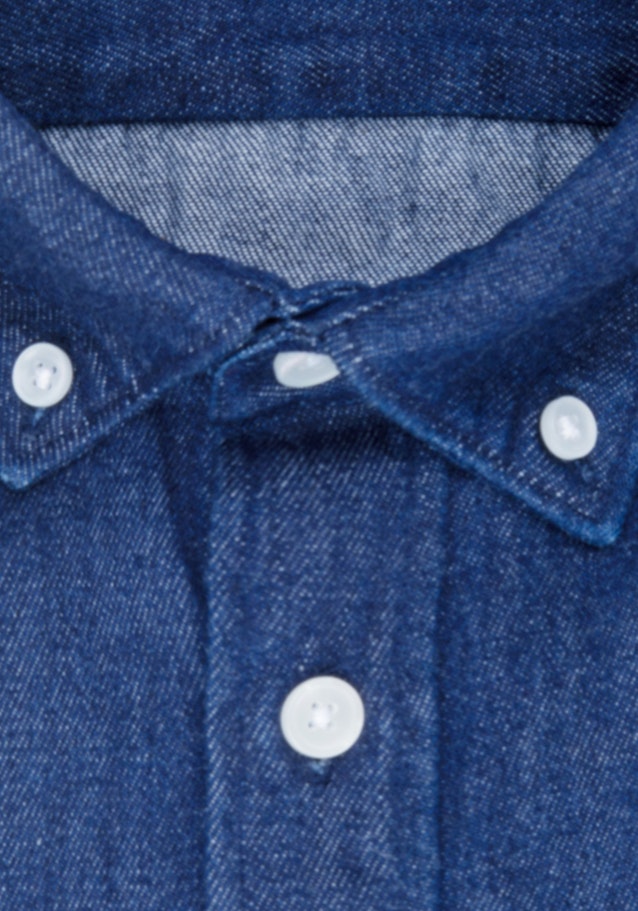 Denim Casual Hemd in Regular mit Button-Down-Kragen in Dunkelblau |  Seidensticker Onlineshop