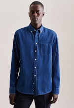 Regular Casual shirt Uni in Dark Blue |  Seidensticker Onlineshop
