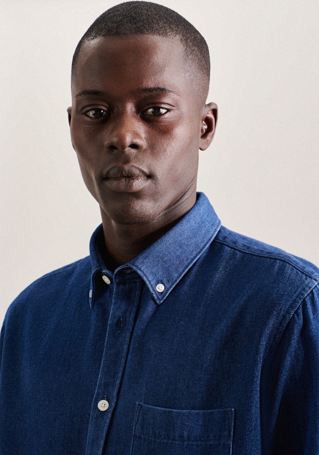 Regular Casual Hemd Uni in Dunkelblau | Seidensticker Onlineshop