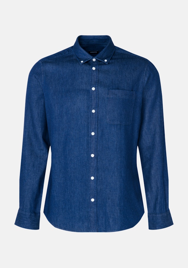 Chemise casual Regular Denim Col Boutonné in Bleu Foncé |  Seidensticker Onlineshop