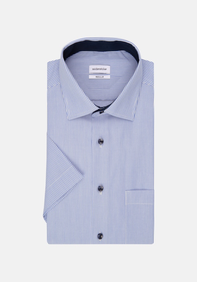 Non-iron Poplin Short sleeve Business Shirt in Regular with Kent-Collar in Medium Blue |  Seidensticker Onlineshop