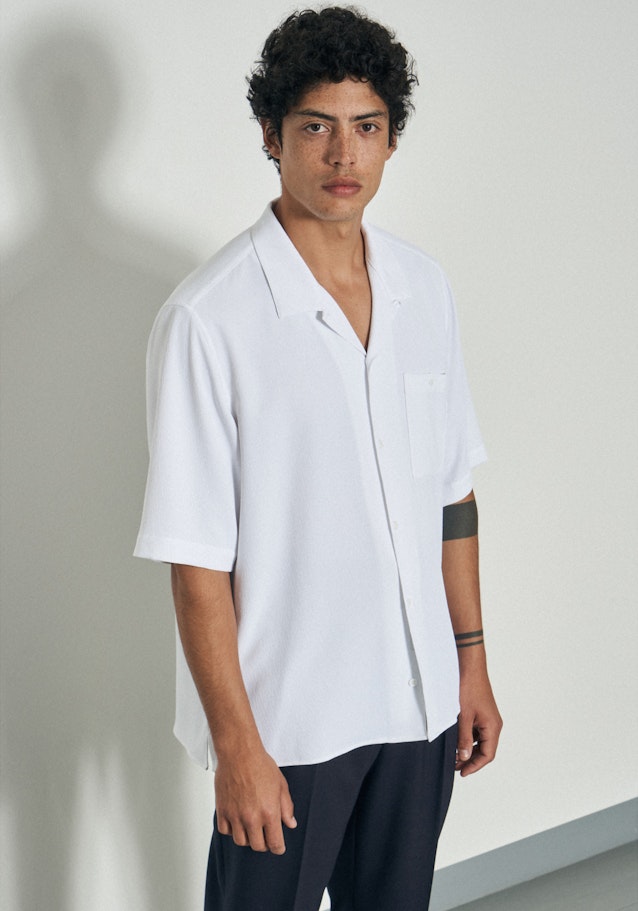 Regular Chemise casual Uni in Blanc | Seidensticker Onlineshop