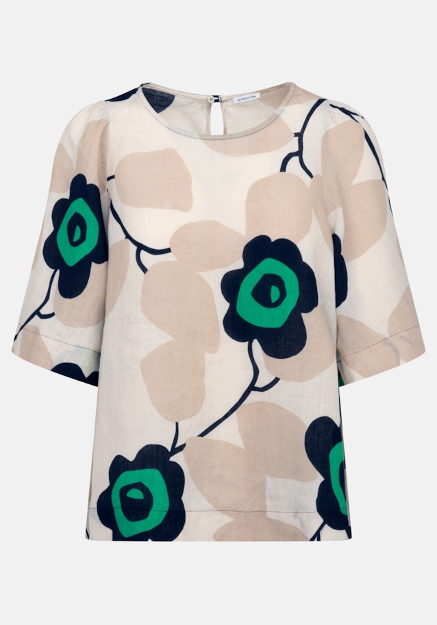 Short sleeve Linen Shirt Blouse in Beige |  Seidensticker Onlineshop
