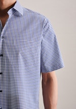 Non-iron Poplin Short sleeve Business Shirt in Regular with Kent-Collar in Medium Blue |  Seidensticker Onlineshop