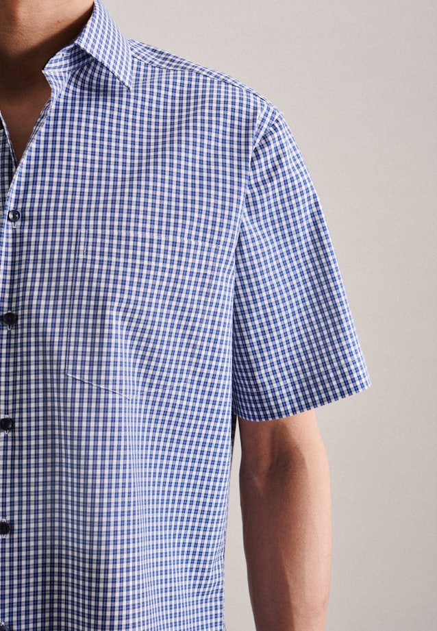 Regular Chemise d'affaires carreaux in Bleu Moyen |  Seidensticker Onlineshop