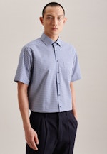 Non-iron Poplin Short sleeve Business Shirt in Regular with Kent-Collar in Medium Blue |  Seidensticker Onlineshop