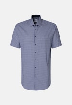 Non-iron Poplin Short sleeve Business Shirt in Regular with Kent-Collar in Medium Blue |  Seidensticker Onlineshop