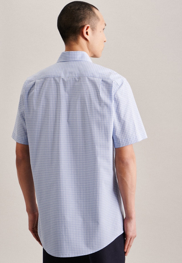 Regular Chemise d'affaires carreaux in Bleu Clair |  Seidensticker Onlineshop