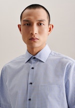 Regular Chemise d'affaires carreaux in Bleu Clair |  Seidensticker Onlineshop