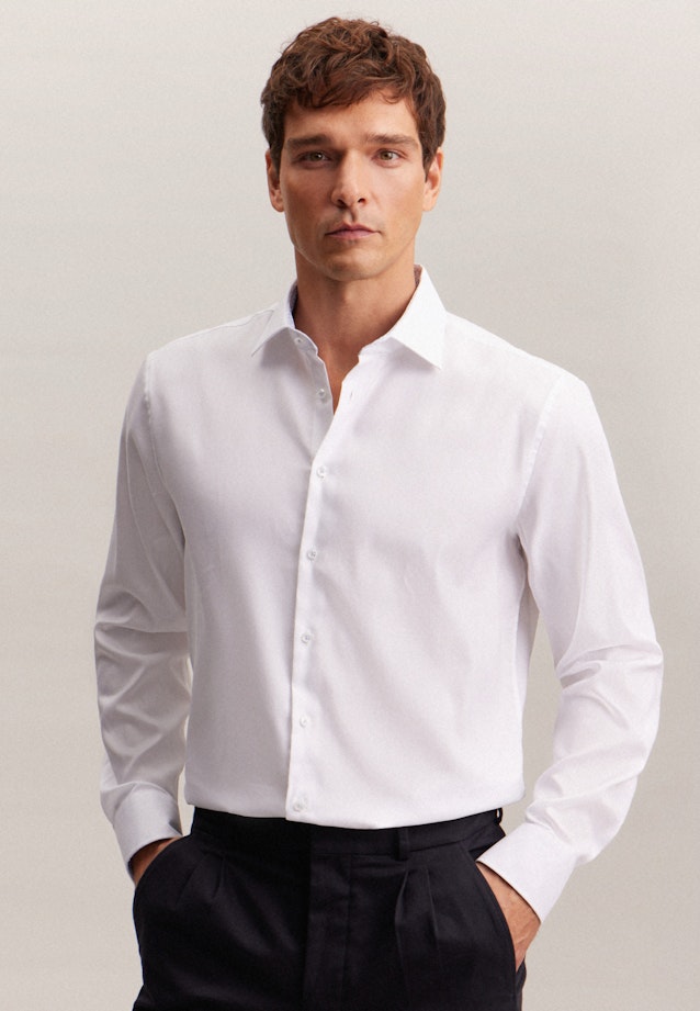 Shaped Business Hemd Uni in Weiß |  Seidensticker Onlineshop