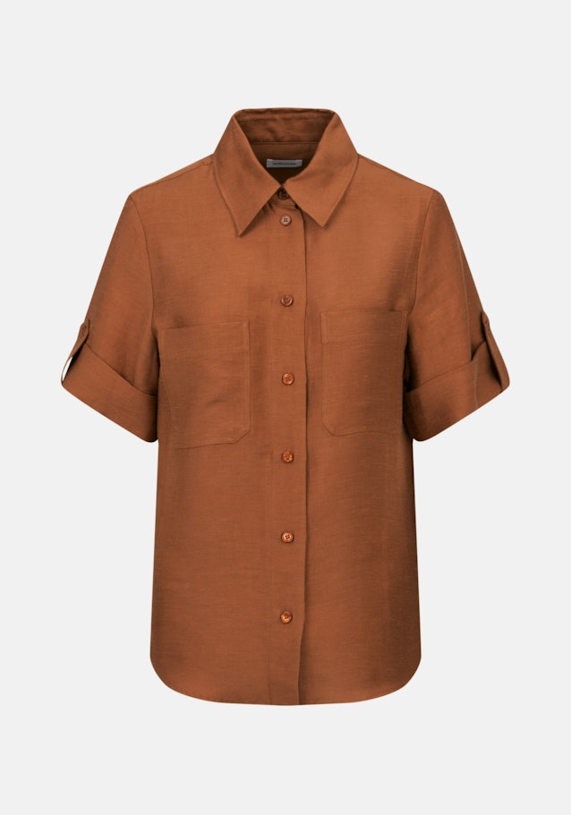 korte arm Krepp Shirtblouse in Bruin |  Seidensticker Onlineshop
