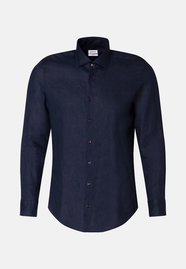 Chemise Business X-Slim Lin Col Kent in Bleu Foncé |  Seidensticker Onlineshop