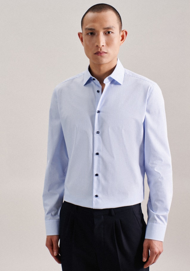 Non-iron Poplin Business Shirt in X-Slim with Kent-Collar in Light Blue | Seidensticker Onlineshop