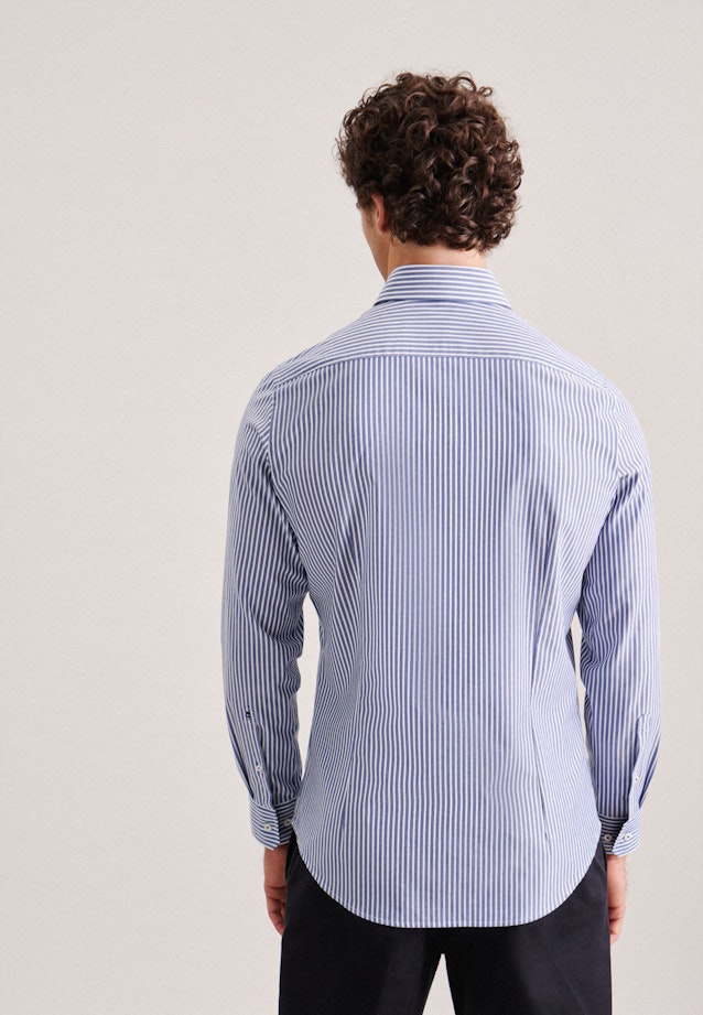 Shaped Business Hemd Streifen in Mittelblau |  Seidensticker Onlineshop