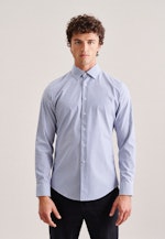 Shaped Business Hemd Streifen in Mittelblau |  Seidensticker Onlineshop