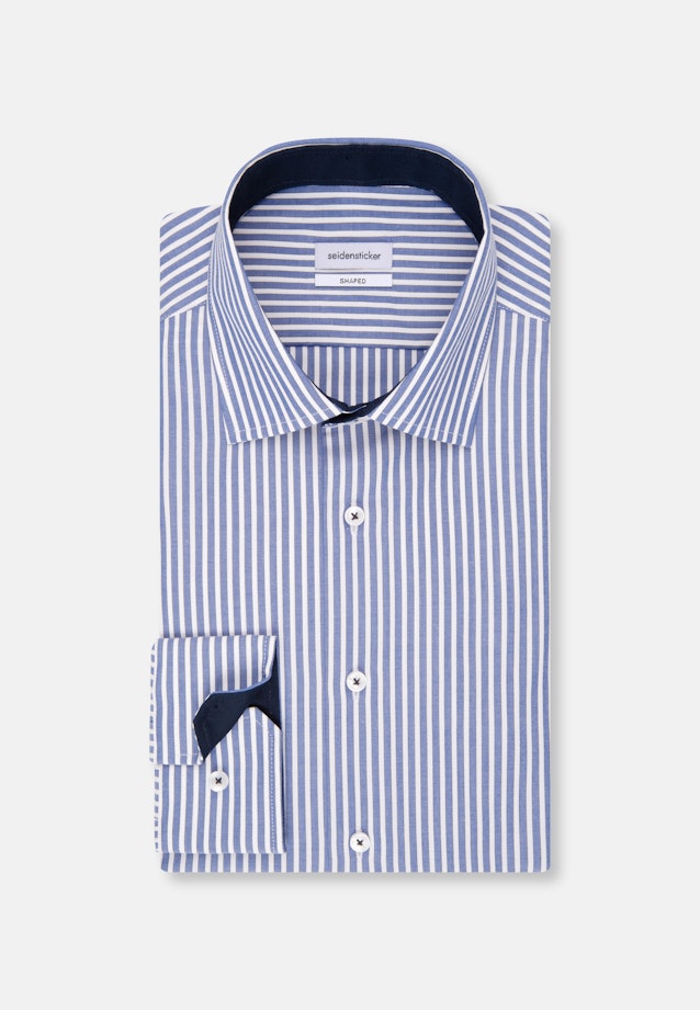 Shaped Business Hemd Streifen in Mittelblau |  Seidensticker Onlineshop