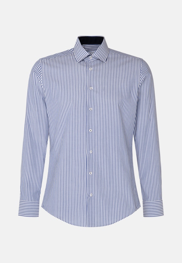 Shaped Business Hemd Streifen in Mittelblau |  Seidensticker Onlineshop