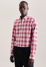 Bügelfreies Twill Business Hemd in Shaped mit Button-Down-Kragen in Rot |  Seidensticker Onlineshop