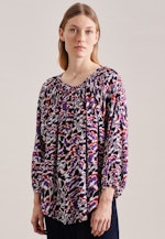 3/4 mouwen Krepp Shirtblouse in Donkerblauw |  Seidensticker Onlineshop