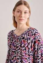 3/4 mouwen Krepp Shirtblouse in Donkerblauw |  Seidensticker Onlineshop