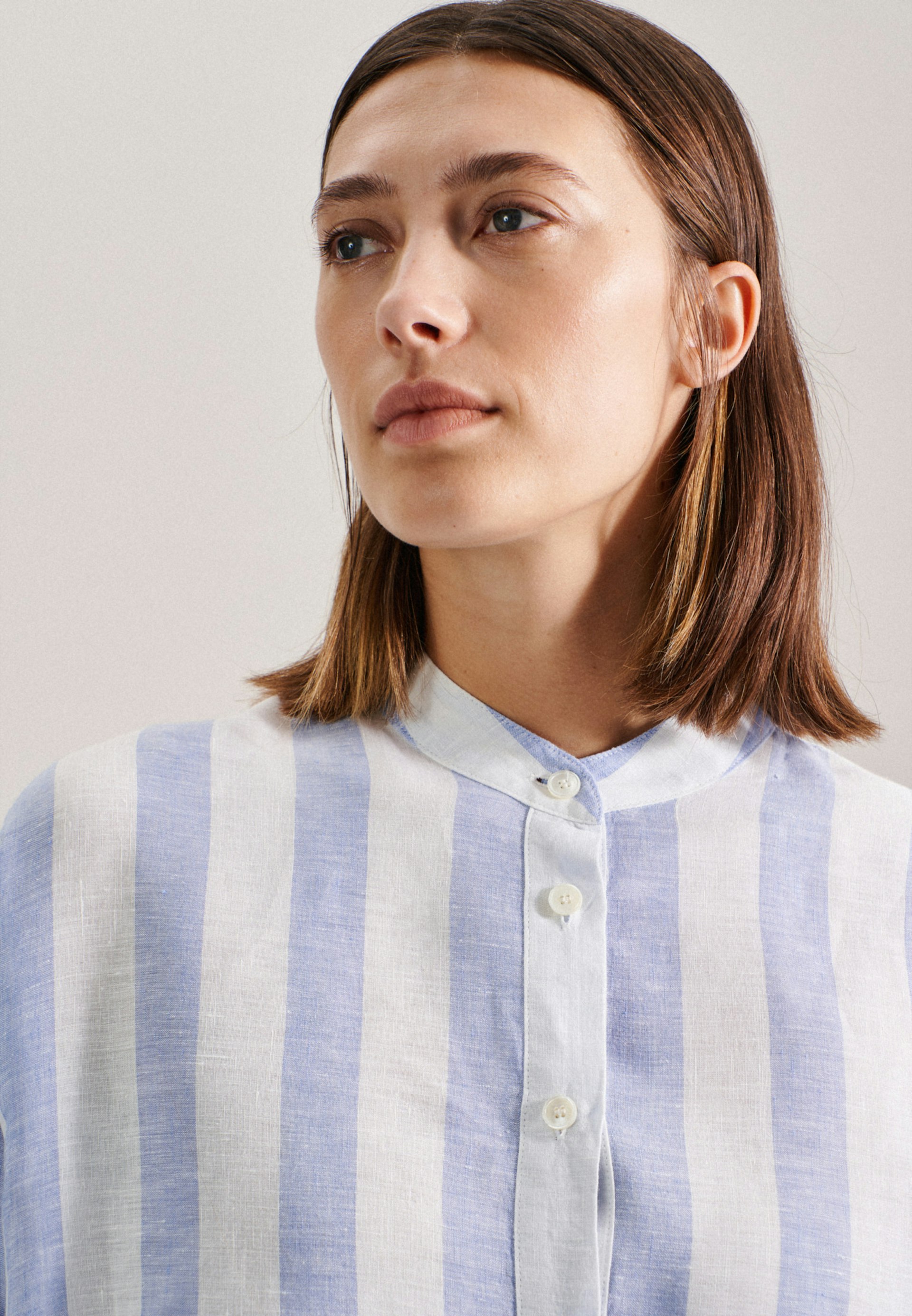 Damen Kragen Longbluse Oversized dunkelblau | Seidensticker