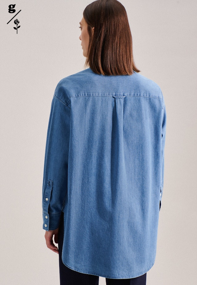 Collar Long Blouse in Light Blue |  Seidensticker Onlineshop