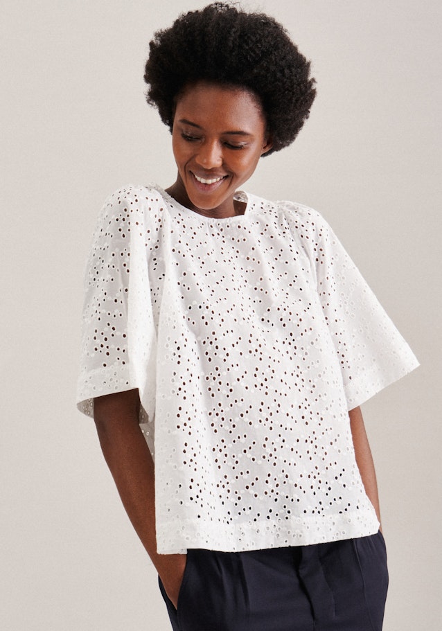 Short sleeve Voile Shirt Blouse in Ecru | Seidensticker Onlineshop