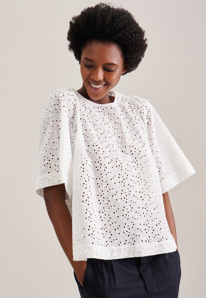 Short sleeve Voile Shirt Blouse in Ecru | Seidensticker online shop
