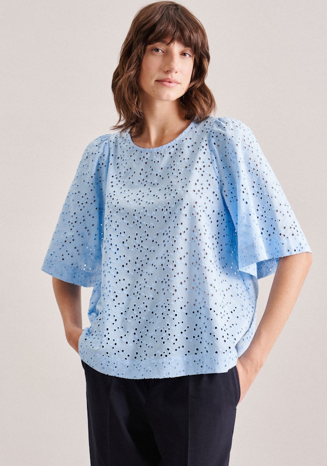 Short sleeve Voile Shirt Blouse in Light Blue | Seidensticker Onlineshop
