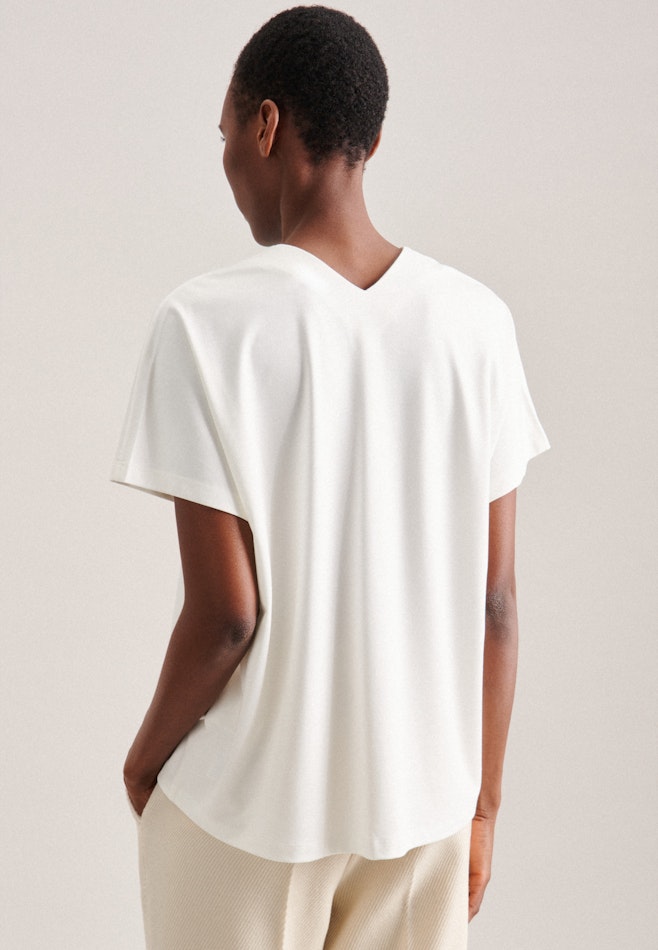 korte arm Jersey Shirt in Ecru | Seidensticker online winkel