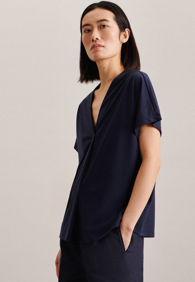 Short sleeve Jersey Shirt in Dark Blue | Seidensticker online shop