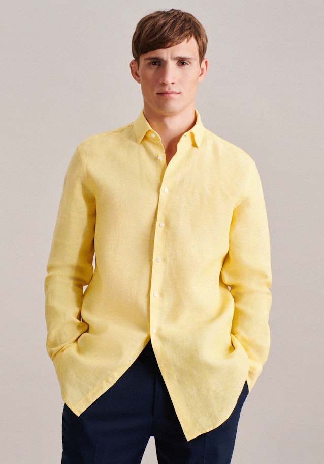 Business Shirt in Regular with Kent-Collar in Yellow | Seidensticker Onlineshop