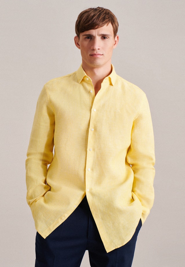 Business Shirt in Regular with Kent-Collar in Yellow | Seidensticker Onlineshop