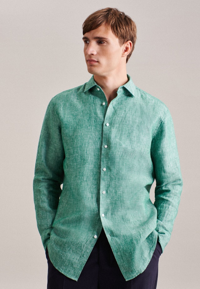 Regular Business shirt Uni in Green |  Seidensticker Onlineshop