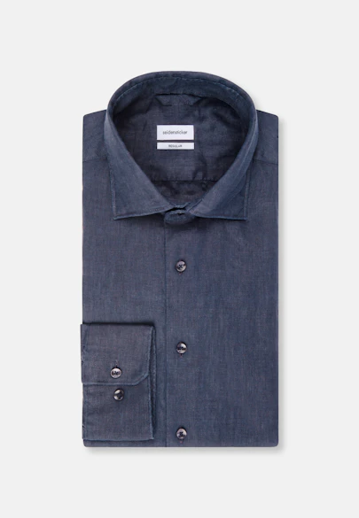 Regular Chemise d'affaires Uni in Bleu Foncé |  Seidensticker Onlineshop