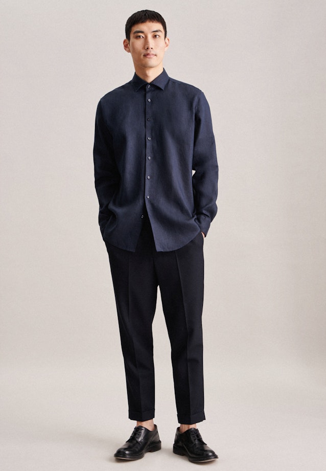 Regular Business Hemd Uni in Dunkelblau |  Seidensticker Onlineshop