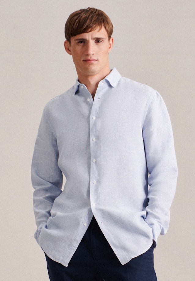 Regular Chemise d'affaires Uni in Bleu Clair |  Seidensticker Onlineshop