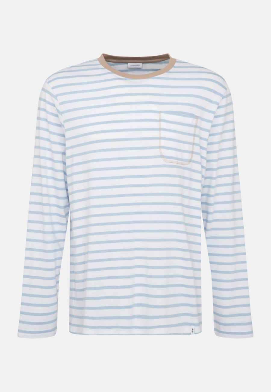 Langarmshirt aus Baumwollmischung in Hellblau |  Seidensticker Onlineshop