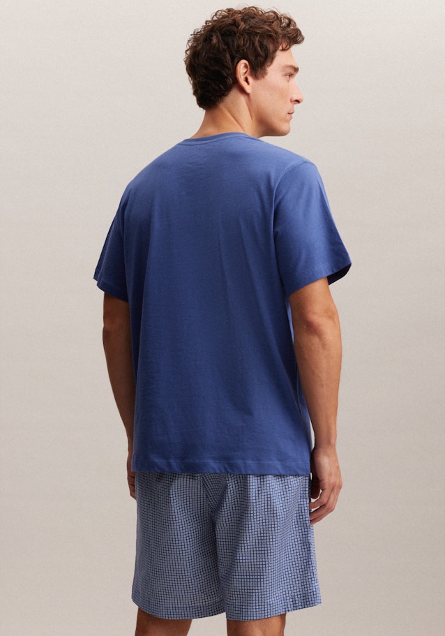 Henley Pyjama in Middelmatig Blauw | Seidensticker Onlineshop