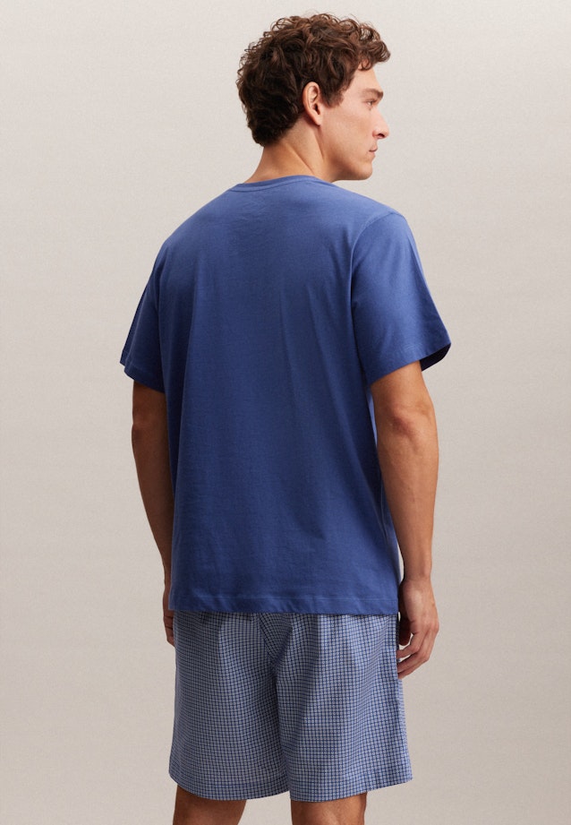 Henley Pyjama in Middelmatig Blauw |  Seidensticker Onlineshop