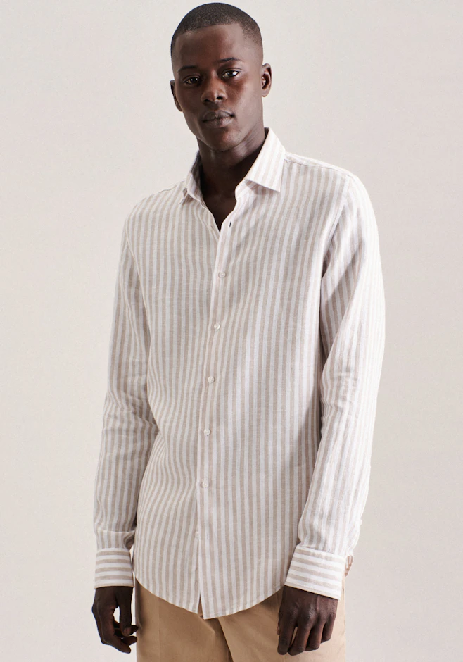 X-Slim Business Hemd Streifen in Braun | Seidensticker Onlineshop