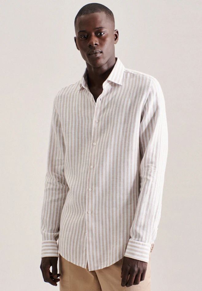 X-Slim Chemise d'affaires rayures dans Marron | Boutique en ligne Seidensticker