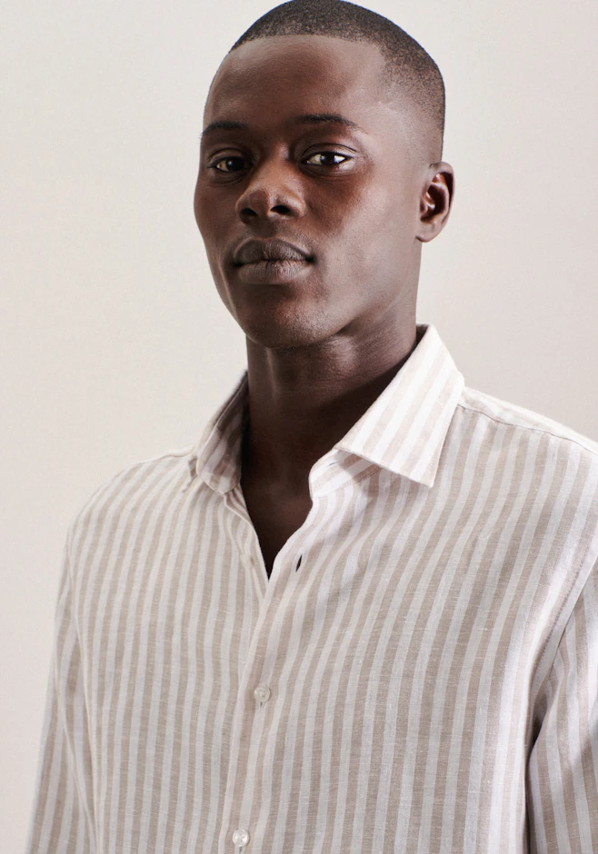 X-Slim Business Hemd Streifen in Braun | Seidensticker Onlineshop