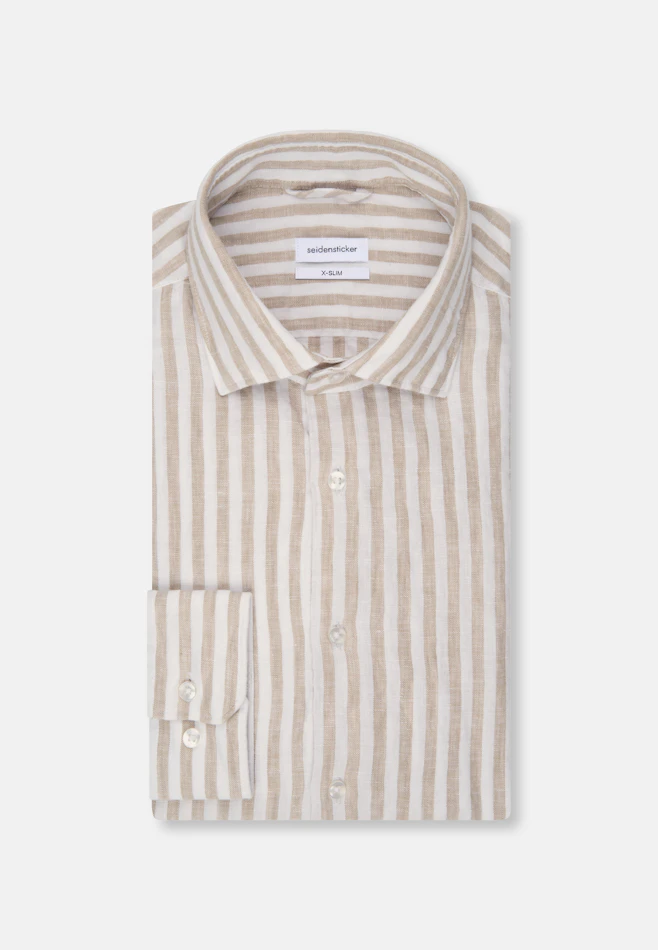X-Slim Chemise d'affaires rayures dans Marron | Boutique en ligne Seidensticker