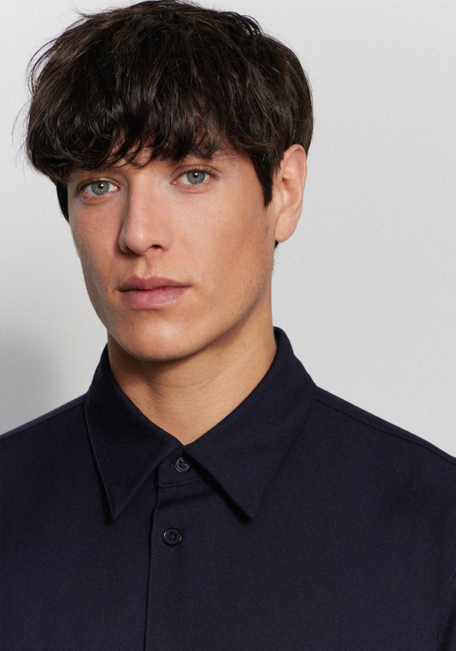 Regular Chemise casual Uni in Bleu Foncé | Seidensticker Onlineshop