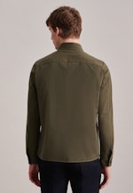 Kragen Overshirt Regular in Grün |  Seidensticker Onlineshop